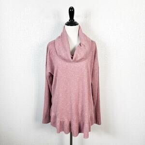 Maeve by Anthropologie Addie Ruffle Hacci Pullover Sweater‎ in Mauve Size Medium
